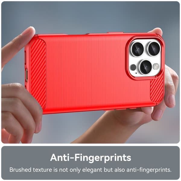 iPhone 16 Pro Skal Kolfiber Textur Röd