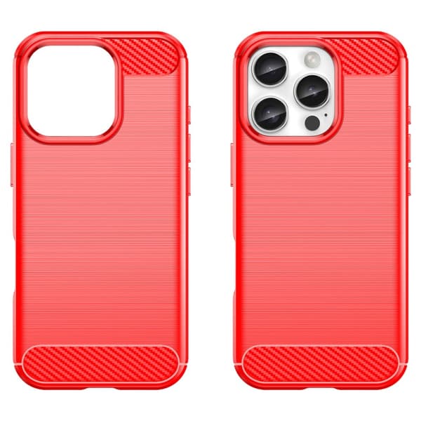 iPhone 16 Pro Skal Kolfiber Textur Röd