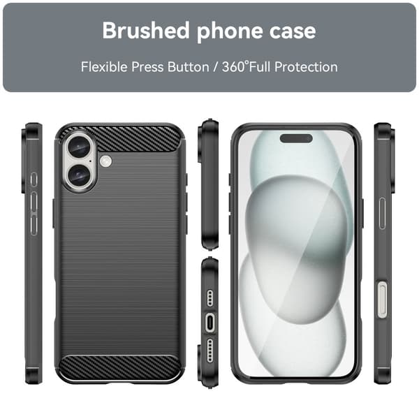 iPhone 16 Plus Skal Borstad Stål Svart