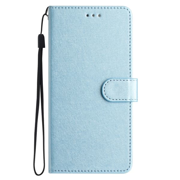 iPhone 16 Pro Max Fodral Silk Textur Med Snodd Ljus Blå
