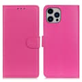 Miniatyrbild 1 av 6: iPhone 16 Pro Max Fodral Läder Litchi Textur Rosa