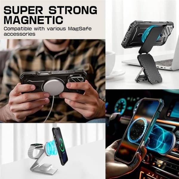 SUPCASE UB Mag XT kuori Apple iPhone 16 Pro - Musta