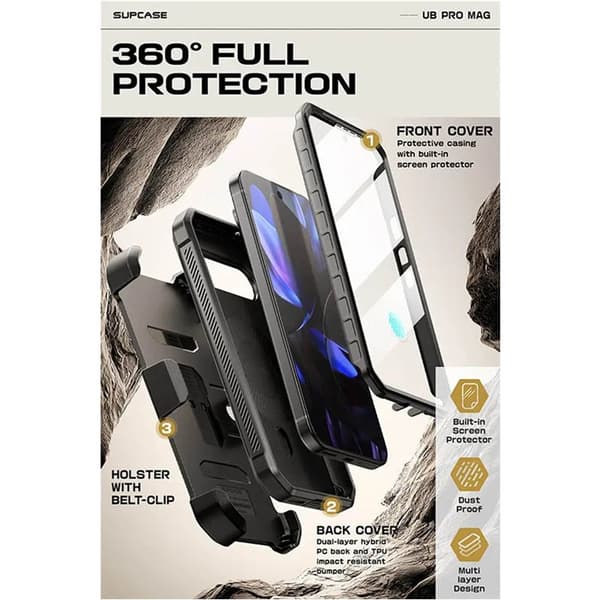 SUPCASE UB Pro Mag fodral Google Pixel 9 Pro XL - Svart