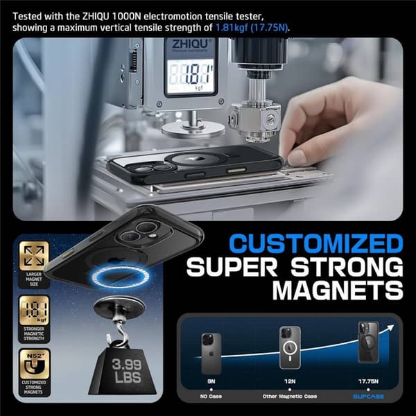SUPCASE UB Mag Stand kotelo Apple iPhone 16 - Musta