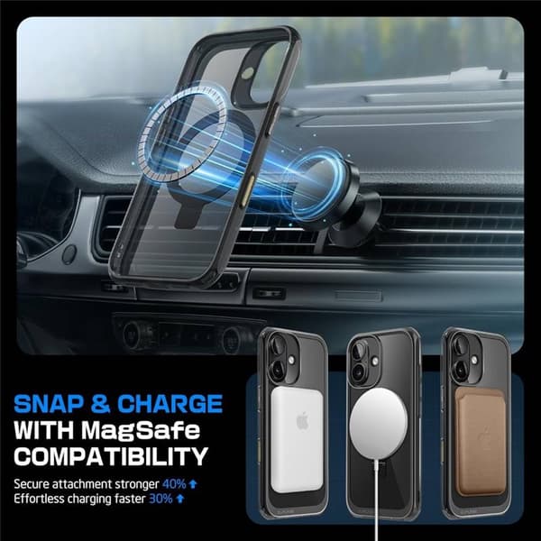 SUPCASE UB Mag Stand kotelo Apple iPhone 16 - Musta