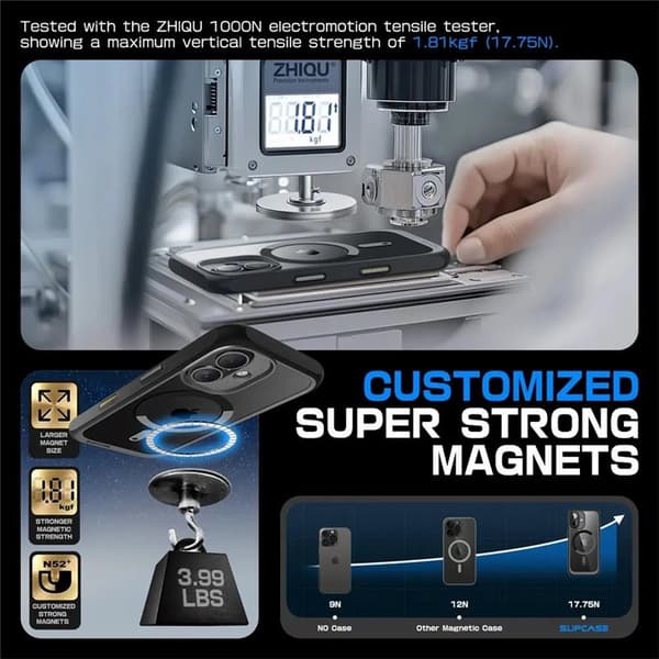 SUPCASE UB Mag kotelo Apple iPhone 16 - Musta