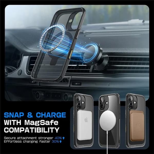SUPCASE UB Mag kotelo Apple iPhone 16 - Musta
