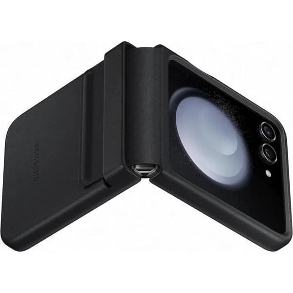 Fodral - Samsung - Galaxy Z Flip 5 - Ekologiskt läder - Svart - Mjukt - Blandat