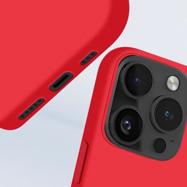 Skal till iPhone 16 Pro Max - AVIZAR - Soft Touch Mat - Flexibel silikon - Röd