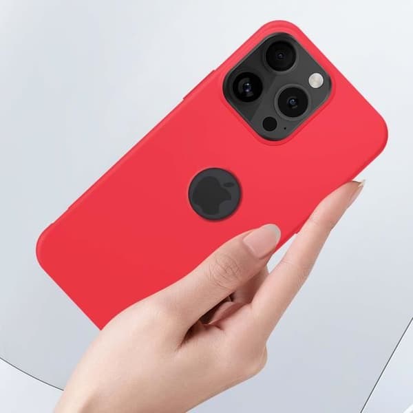 Skal till iPhone 16 Pro Max - AVIZAR - Soft Touch Mat - Flexibel silikon - Röd