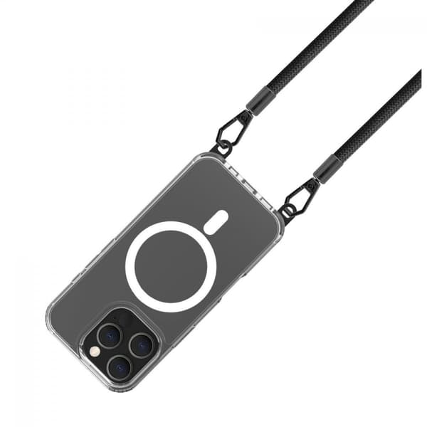 Celly iPhone 16 Pro Cover Freedom Necklace MagSafe Klar Sort