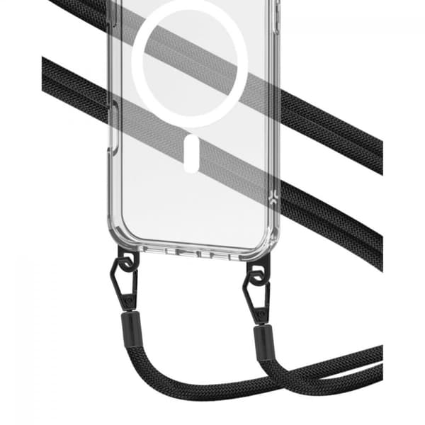 Celly iPhone 16 Pro Max Kuori Freedom Necklace MagSafe Kirkas Musta