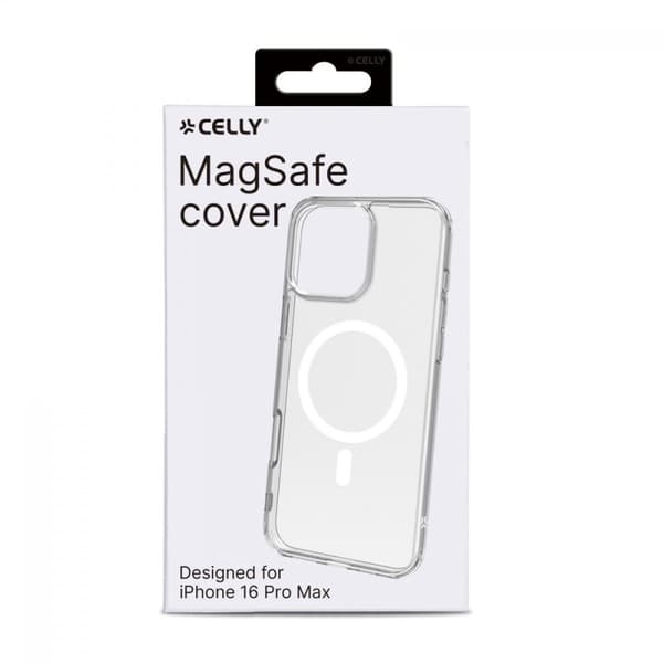Celly iPhone 16 Pro Max Cover GELSKINMAG MagSafe Klar Hvid