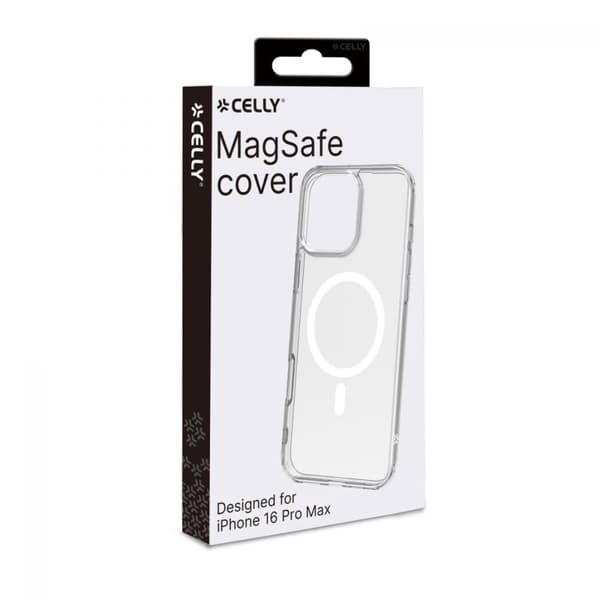 Celly iPhone 16 Pro Max Cover GELSKINMAG MagSafe Klar Hvid