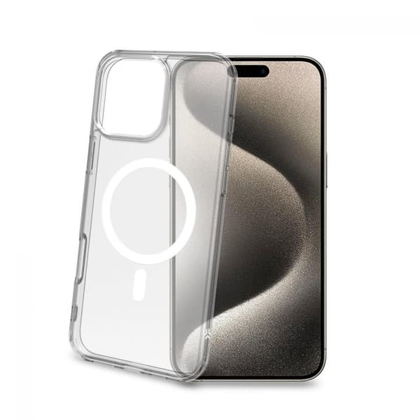 Celly iPhone 16 Pro Max Cover GELSKINMAG MagSafe Klar Hvid