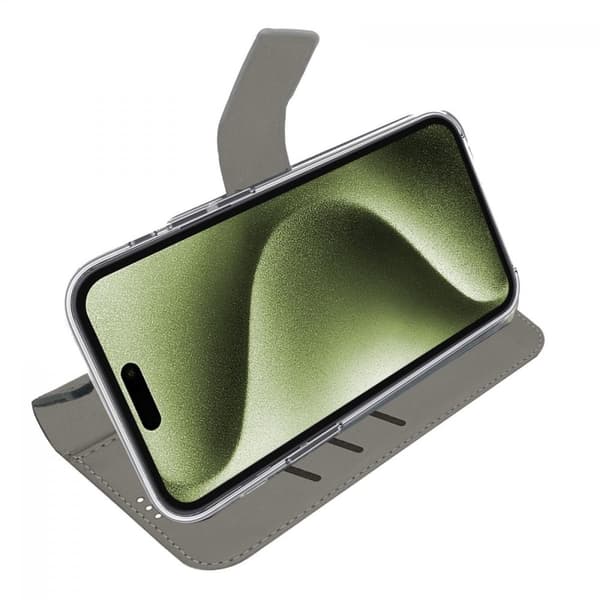 Celly iPhone 16 Kotelo Wally Wallet Case Musta