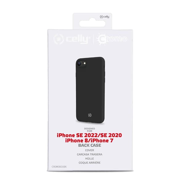 Celly iPhone 7/8/SE Kuori CROMO Musta