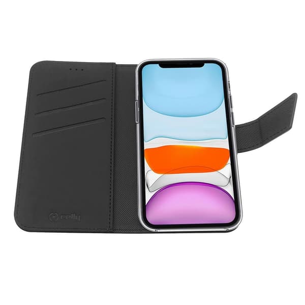Celly iPhone 11 Etui Wally Wallet Case Svart