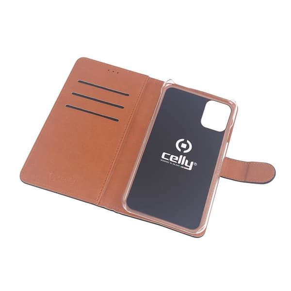 Celly iPhone 12 Mini Kotelo Wally Wallet Case Musta