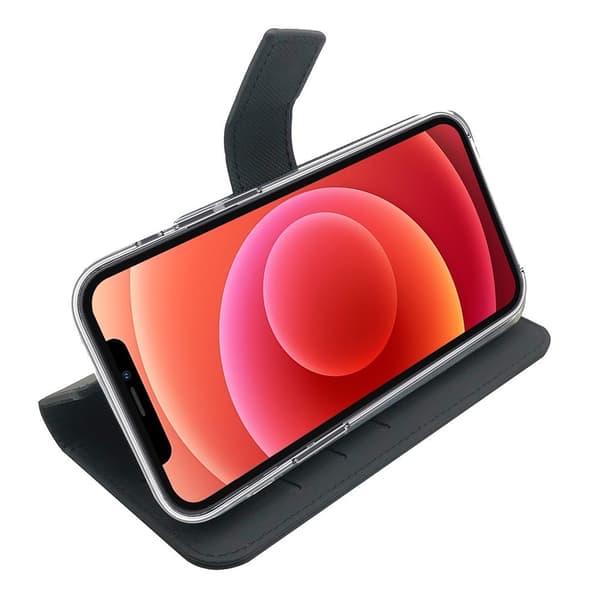 Celly iPhone 12/iPhone 12 Pro Kotelo Wally Wallet Case Musta