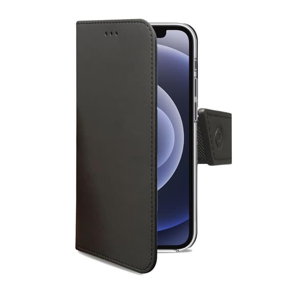Celly iPhone 13 Mini Kotelo Wally Wallet Case Musta