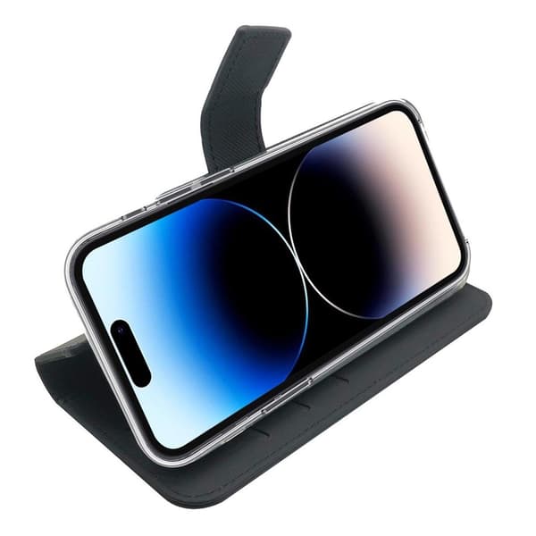 Celly iPhone 14 Pro Fodral Wally Wallet Case Svart