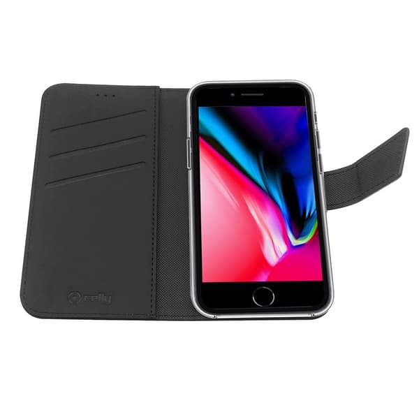 Celly iPhone 6/6S/7/8/SE Etui Wally Wallet Case Sort