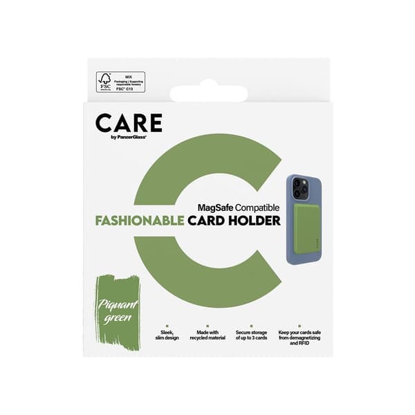 CARE by PanzerGlass Korthållare Fashionable Card Holder MagSafe Grön
