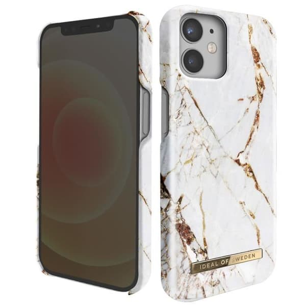 Skal till iPhone 12 Mini Marbled Luxury Ultra Thin Carrara Gold iDeal of Sweden White