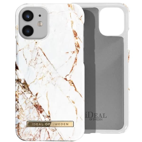 Skal till iPhone 12 Mini Marbled Luxury Ultra Thin Carrara Gold iDeal of Sweden White