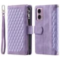 Pikkukuva 1 / 10: SKALO Motorola Moto E14 4G Iso Tikattu Lompakkokotelo - Violetti