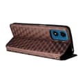 Pikkukuva 4 / 6: SKALO Motorola Moto E14 4G Kohokuvioitu PU Nahka Lompakkokotelo - Ruskea