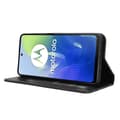 Pikkukuva 3 / 7: SKALO Motorola Moto E14 4G Kohokuvioitu Premium lompakkokotelo - Musta