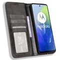 Pikkukuva 2 / 7: SKALO Motorola Moto E14 4G Kohokuvioitu Premium lompakkokotelo - Musta