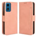 Pikkukuva 1 / 7: SKALO Motorola Moto E14 4G 6-lokeroa Lompakkokotelo - Pinkki
