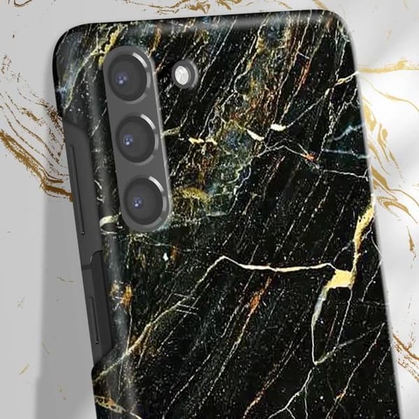 Fodral till Samsung S21 Plus Marbled Luxury Ultratunn Port Laurent Marble iDeal of Sweden Svart / Guld