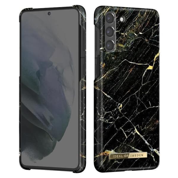 Fodral till Samsung S21 Plus Marbled Luxury Ultratunn Port Laurent Marble iDeal of Sweden Svart / Guld