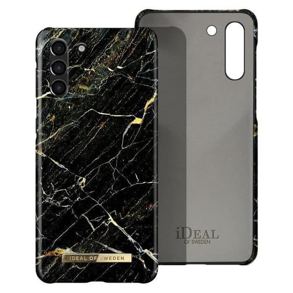 Fodral till Samsung S21 Plus Marbled Luxury Ultratunn Port Laurent Marble iDeal of Sweden Svart / Guld