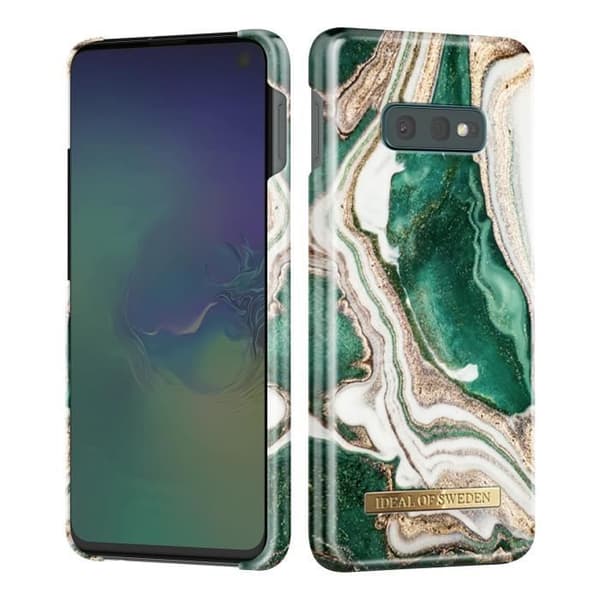 Fodral till Samsung S10e Marbled Luxury Ultra Thin Golden Jade Marble iDeal of Sweden Mörkgrön