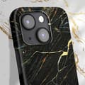 Miniatyrbild 4 av 4: Skal till iPhone 13 Marbled Luxury Ultratunn Port Laurent Marble iDeal of Sweden Svart / Guld