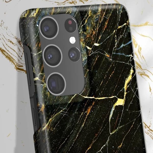 Fodral till Samsung S21 Ultra Marbled Luxury fin Port Laurent Marble iDeal of Sweden Svart / Guld