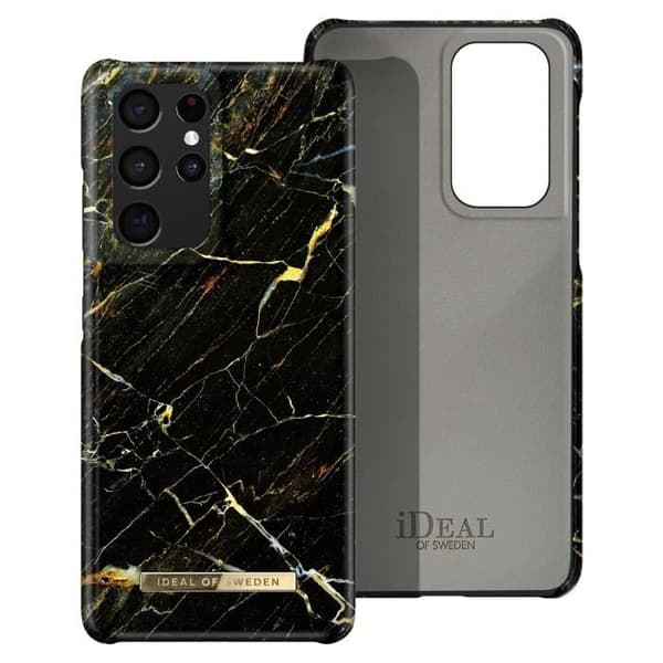 Fodral till Samsung S21 Ultra Marbled Luxury fin Port Laurent Marble iDeal of Sweden Svart / Guld
