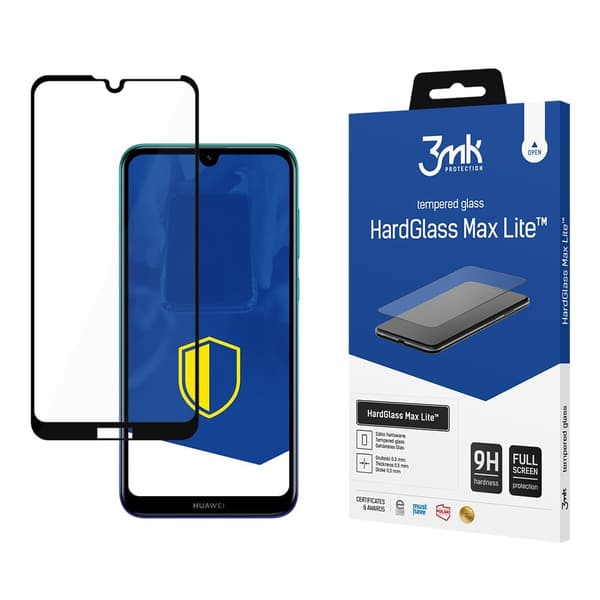 Huawei Y7 2019 Black - 3mk HardGlass Max Lite
