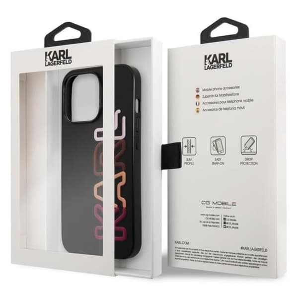 Fodral till iPhone 13 Pro Stötsäkert med upphöjda kanter Karl Lagerfeld Svart
