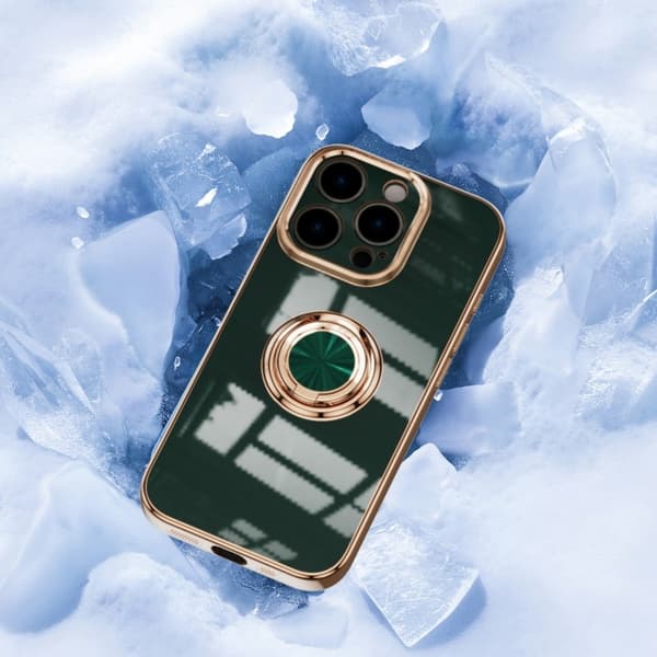 iPhone 16 Pro Max Elegant & Stöttåligt Skal med Ringhållare Flawless - Mörkgrön