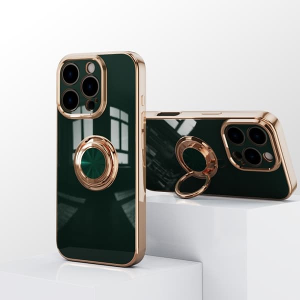 iPhone 16 Pro Max Elegant & Stöttåligt Skal med Ringhållare Flawless - Mörkgrön