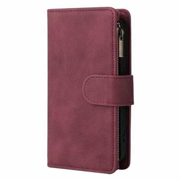iPhone 16 Pro Max Multifunktionellt Plånboksfodral Zipper 8-Fack svart