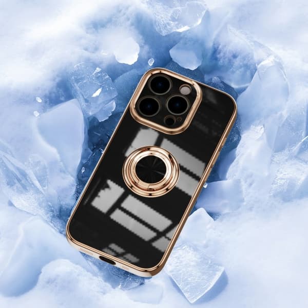 iPhone 16 Pro Max Elegant & Stöttåligt Skal med Ringhållare Flawless - Svart