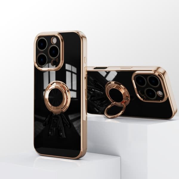 iPhone 16 Pro Max Elegant & Stöttåligt Skal med Ringhållare Flawless - Svart