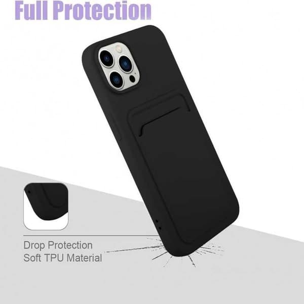 iPhone 16 Pro Max Gummibelagd Stöttåligt Skal med Kortfack Liquid